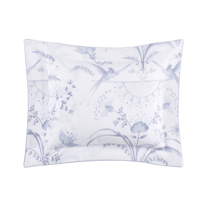 Herbier Celeste Organic Pillow Sham by Yves Delorme Euro Sham Celeste at FIG LINENS AND HOME 3