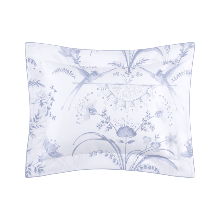 Herbier Celeste Organic Pillow Sham by Yves Delorme King Sham Celeste at FIG LINENS AND HOME 4