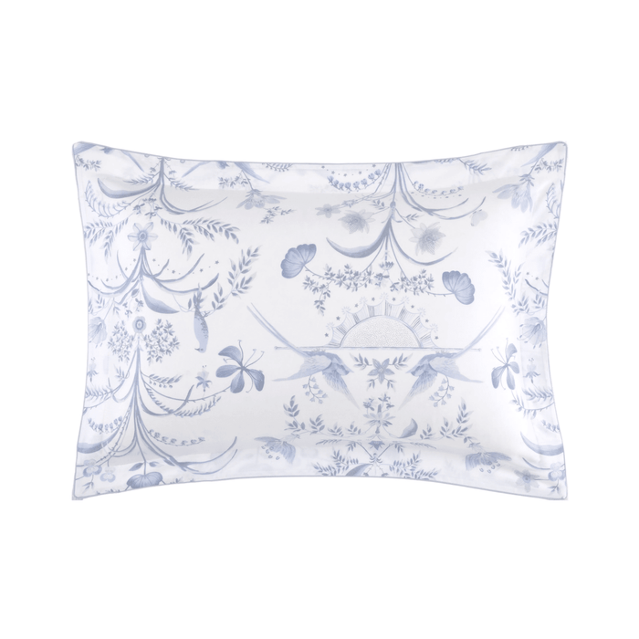 Herbier Celeste Organic Pillow Sham by Yves Delorme Boudoir Sham Celeste at FIG LINENS AND HOME 5