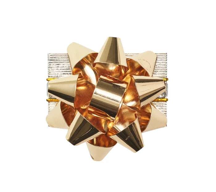 Holiday Bow Gold/Silver Napkin Ring Detail 3 | Kim Seybert at Fig Linens and Home