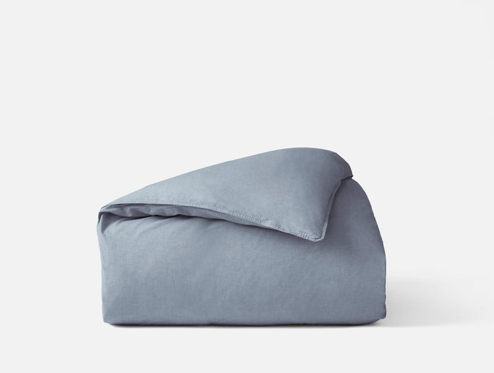 Duvet Cover - Coyuchi Indigo Chambray Organic Crinkled Percale Bedding at Fig Linens and Home