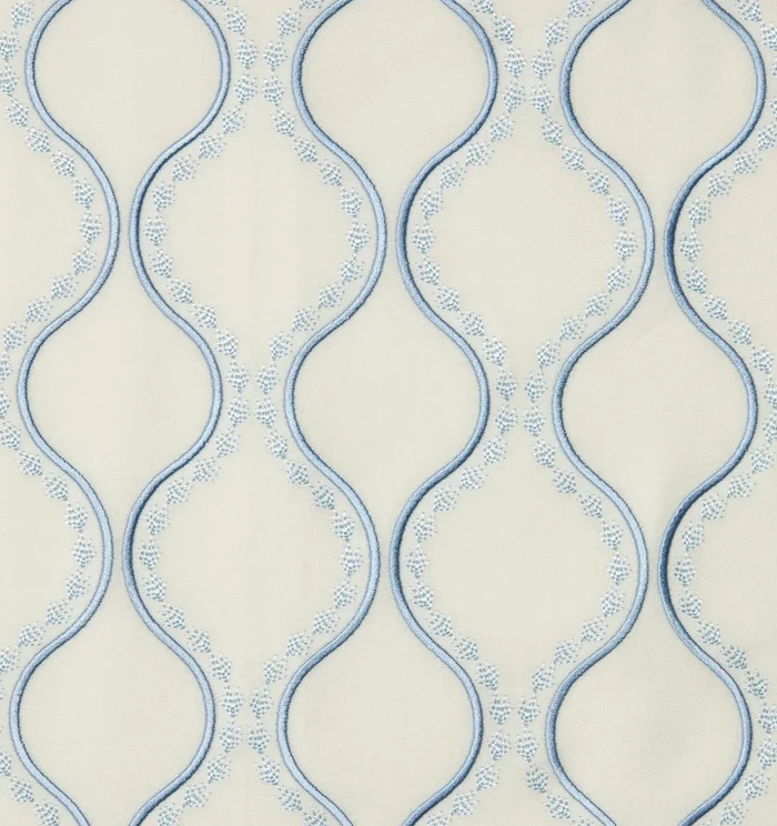 Isabella Decorative Pillow by Sferra x Scalamandre in Ivory/Sea at Fig Linens and Home - 3