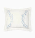 Isabella Embroidered Sham by Sferra x Scalamandre in Ivory/Sea at Fig Linens and Home - 4