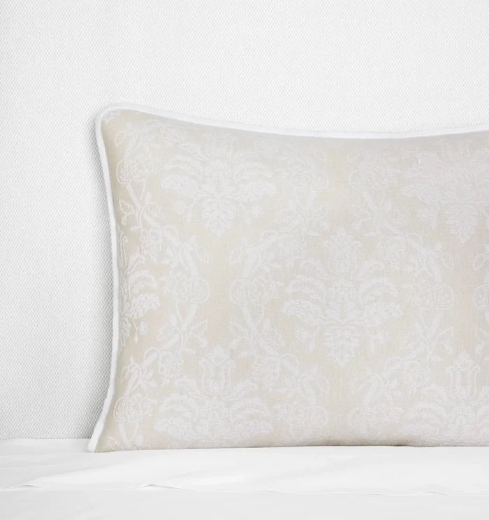 Isabella Jacquard Sham by Sferra x Scalamandre in White/Sand at Fig Linens and Home - 3