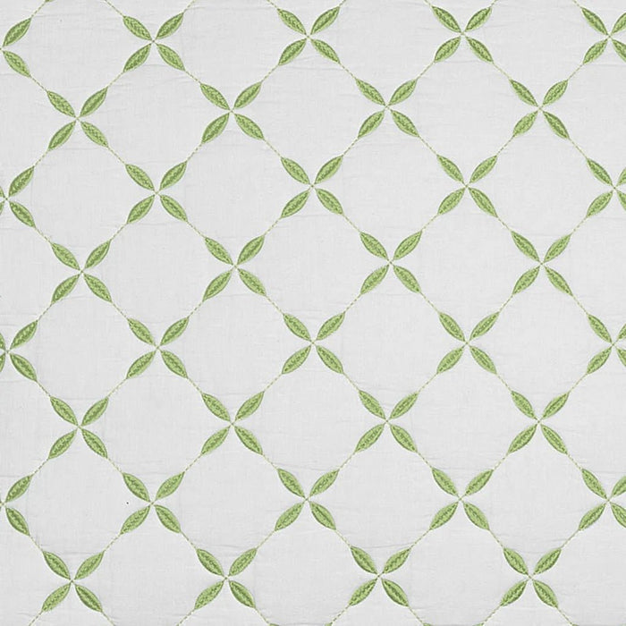 John Robshaw Layla Leaf Green Quilted Textiles Swatch  | Fig Linens and Home