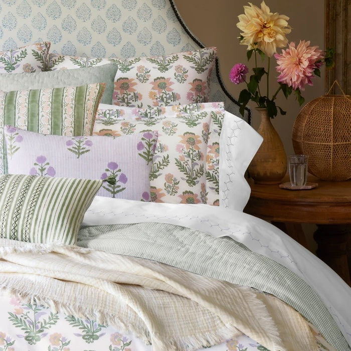 John Robshaw Nandi Sage Green Quilted Bedding  | Fig Linens and Home Lifestyle 1