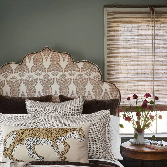 Lifestyle Image with Pillows - John Robshaw Velvet Coffee Brown Quilted Bedding 1