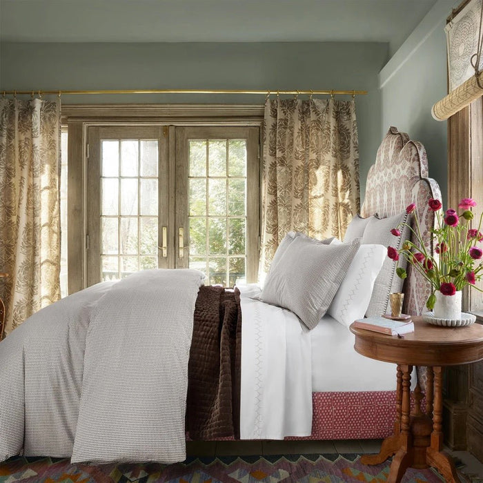 Lifestyle Image with Luxury Linens - John Robshaw Velvet Coffee Brown Quilted Bedding 3
