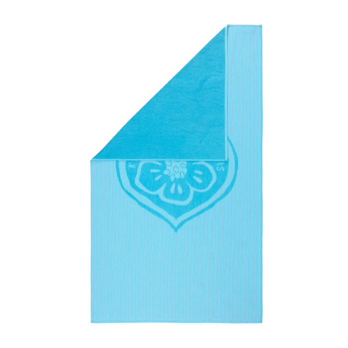K HEART Turquoise Jacquard Beach Towel by Kenzo Paris | Yves Delorme at Fig Linens and Home 2