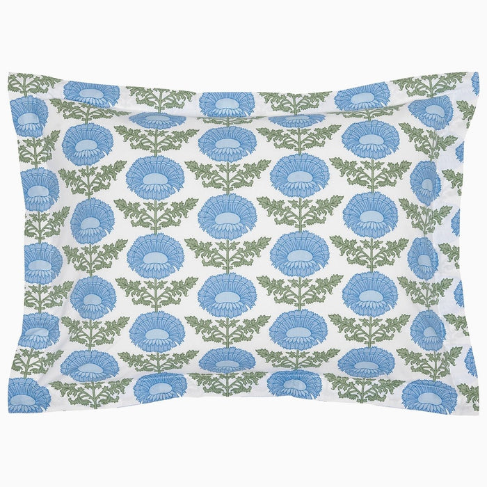 Kaavia Light Indigo Organic Sham by John Robshaw at Fig Linens and Home - 1
