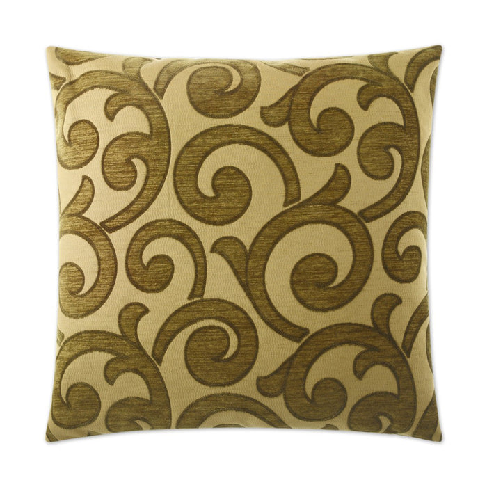 Key Pillow in Olive - front view, traditional olive green design by D.V. KAP Home