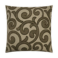 Key Pillow in Taupe - front view, traditional tan and taupe design by D.V. KAP Home