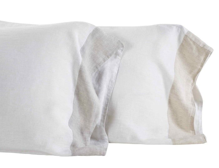 Kyoto European Linen Sheet Set by Orchids Lux Home Pillowcases - 2 Colors