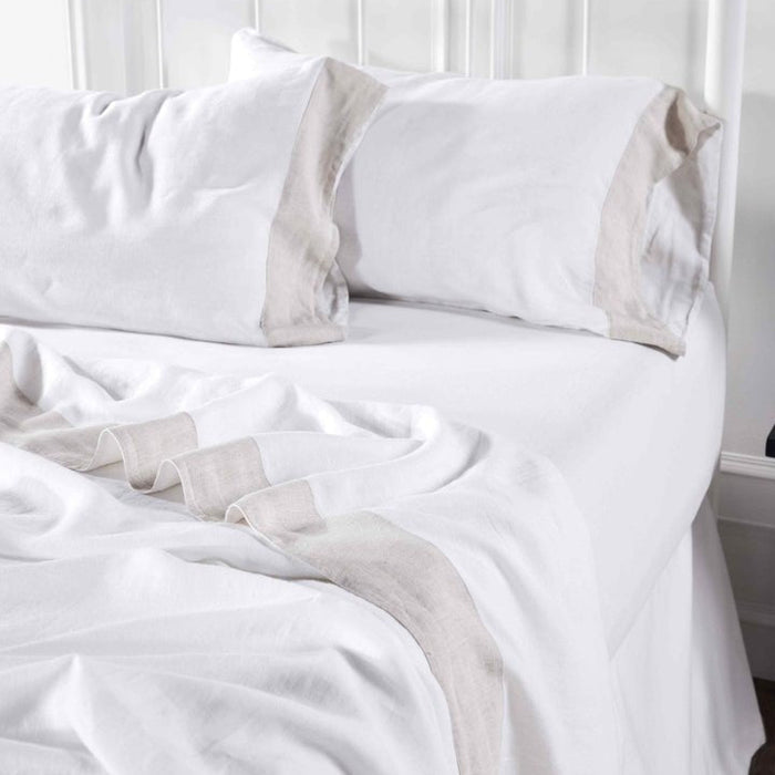 White/ Beige / King Sheet Set