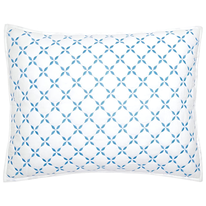 Layla Azure Blue Pillow Shams by John Robshaw Textiles - Fig Linens and Home