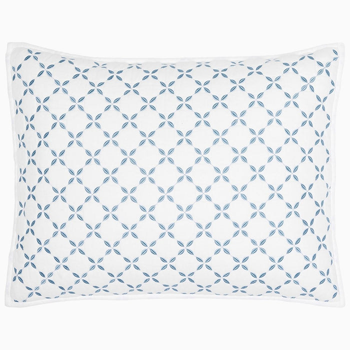 Layla Light Indigo Sham by John Robshaw at Fig Linens and Home - 1