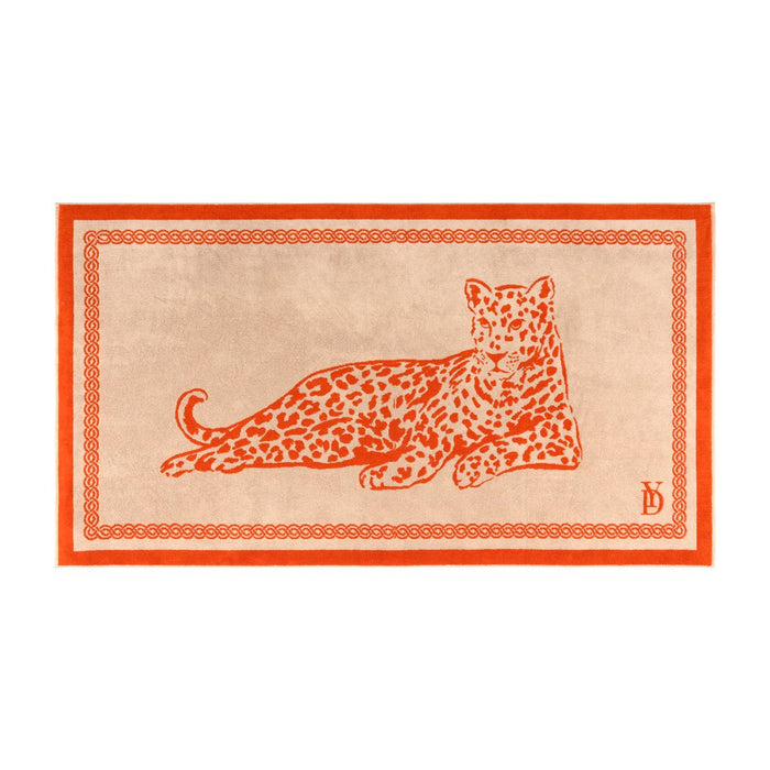 Leopard Jacquard Beach Towel by Yves Delorme at Fig Linens and Home - Pool Bath Sheet 2