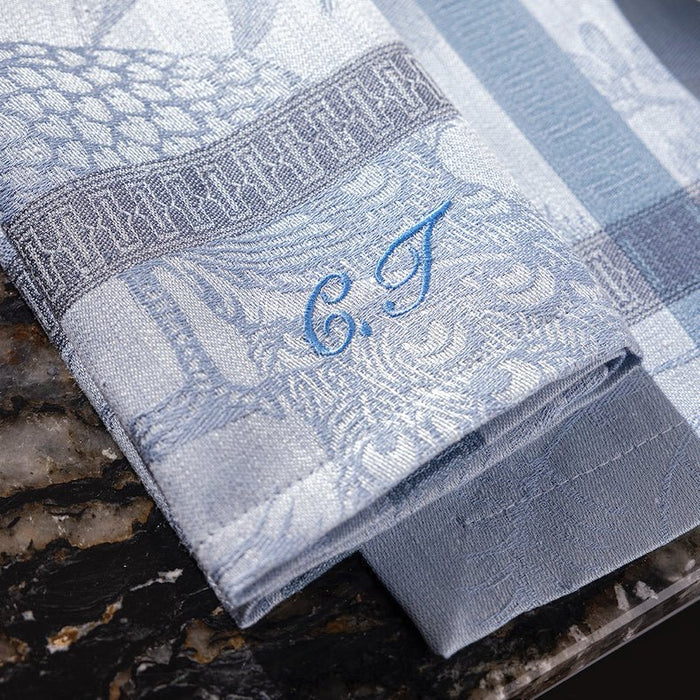 L'Orangerie Blue Napkins by Le Jacquard Français Napkin 22" X 22" - Set of 4 BLUE at FIG LINENS AND HOME 3