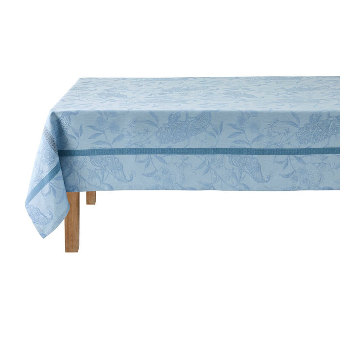 L'Orangerie Blue Tablecloth by Le Jacquard Français at Fig Linens and Home - View 2