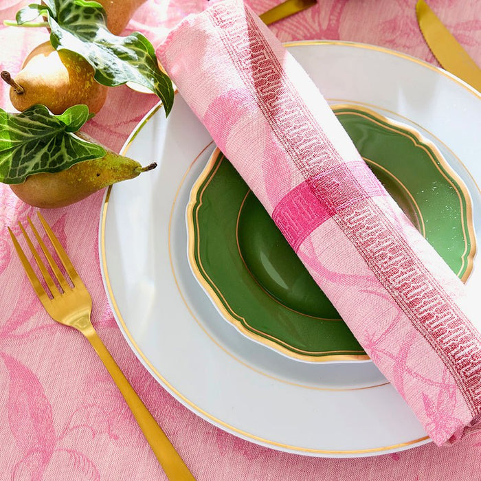 L'Orangerie Pink Napkins by Le Jacquard Français Napkin 22" X 22" - Set of 4 PINK at FIG LINENS AND HOME 1
