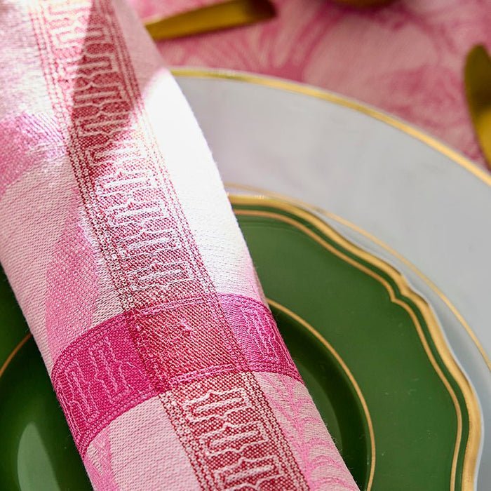 L'Orangerie Pink Napkins by Le Jacquard Français Napkin 22" X 22" - Set of 4 PINK at FIG LINENS AND HOME 3