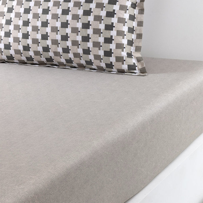 Fitted Sheet King 79 x 81 / Kaki and Platine