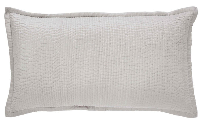 Lucy Pick Stitch Silk Coverlet Sham by Orchids Lux Home at Fig Linens and Home - Oyster King