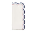 Lune Napkin in White, Red & Blue, Set of 4 by Kim Seybert at Fig Linens and Home