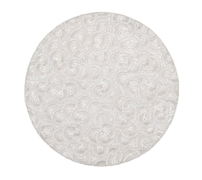 Lune Placemat in White, Set of 2 by Kim Seybert at Fig Linens and Home - View 1