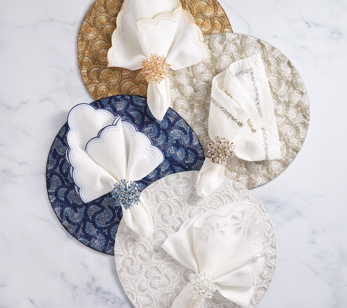 Lune Placemat in White, Set of 2 by Kim Seybert at Fig Linens and Home - View 3