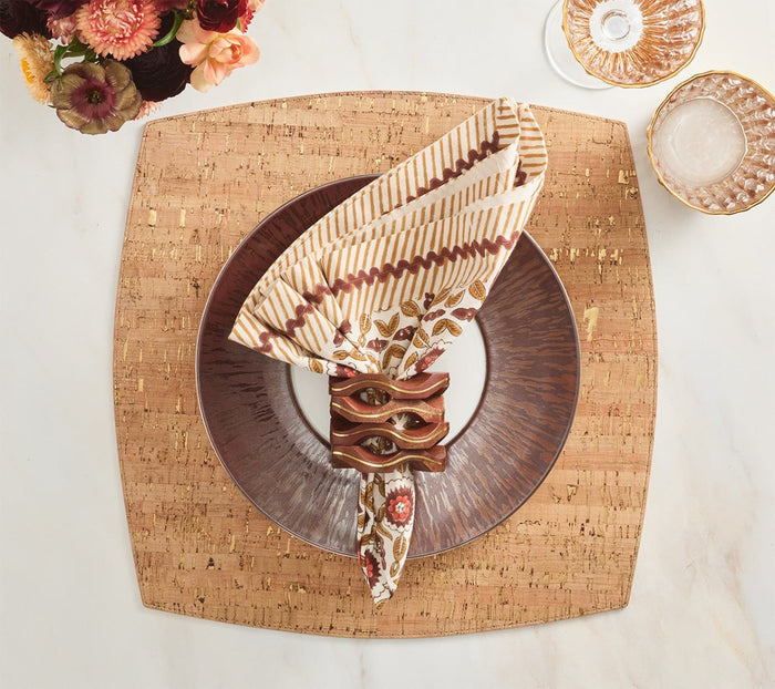 Majorelle Napkin in Brown & Orange, Set of 4 by Kim Seybert at Fig Linens and Home 2