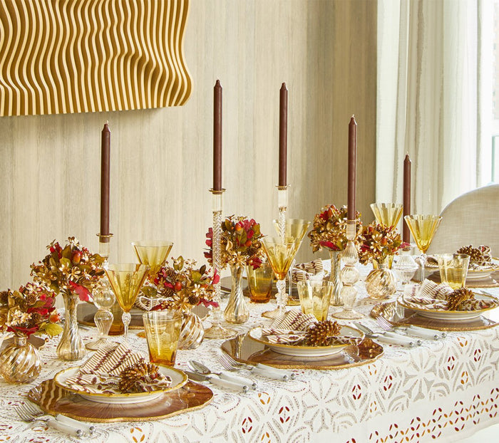 Majorelle Napkin in Brown & Orange, Set of 4 by Kim Seybert 4 at Fig Linens and Home
