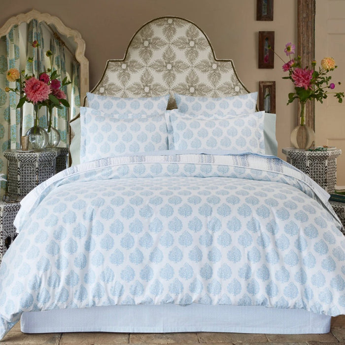 John Robshaw Mali Light Indigo Organic Duvet Covers and Shams at Fig Linens and Home 1