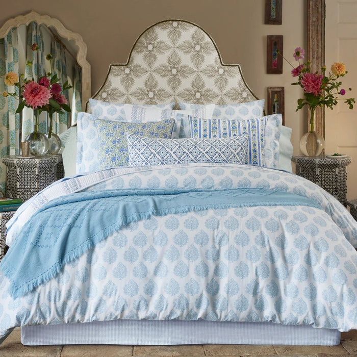 John Robshaw Mali Light Indigo Organic Duvet Covers and Shams at Fig Linens and Home 2