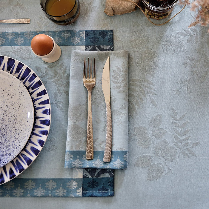 Manor Lane Enduit Blue Coated Placemat by Le Jacquard Français