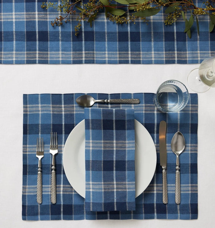 Masseria Dinner Napkins by Sferra Linens in Cadet/Navy at Fig Linens and Home - 5