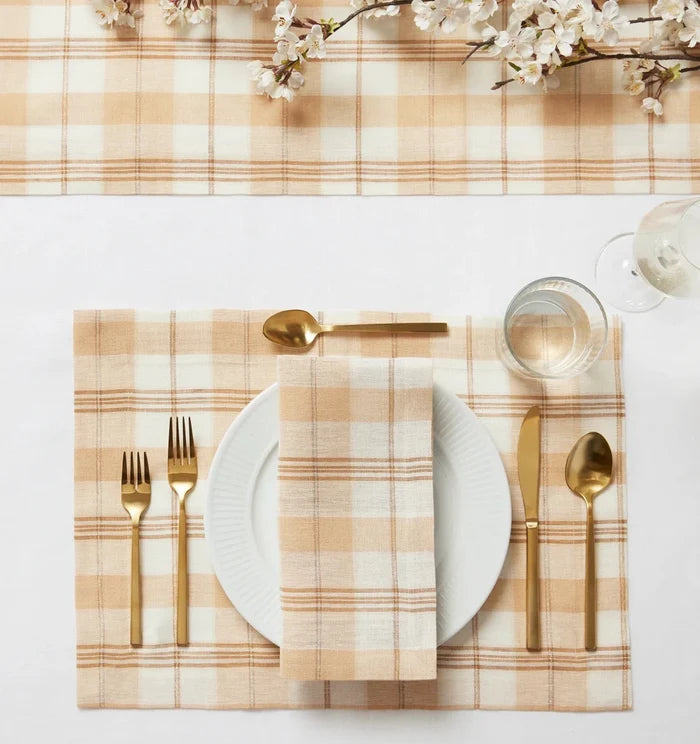 Masseria Dinner Napkins by Sferra Linens in Almond/Oyster at Fig Linens and Home - 5