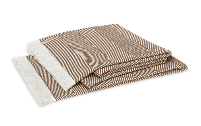 Matouk Leo Oversized Throw Mocha at Fig Linens and Home