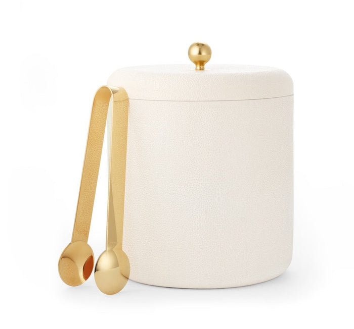 Mattea Ice Tongs by AERIN shown with Bucket - Barware at Fig Linens and Home