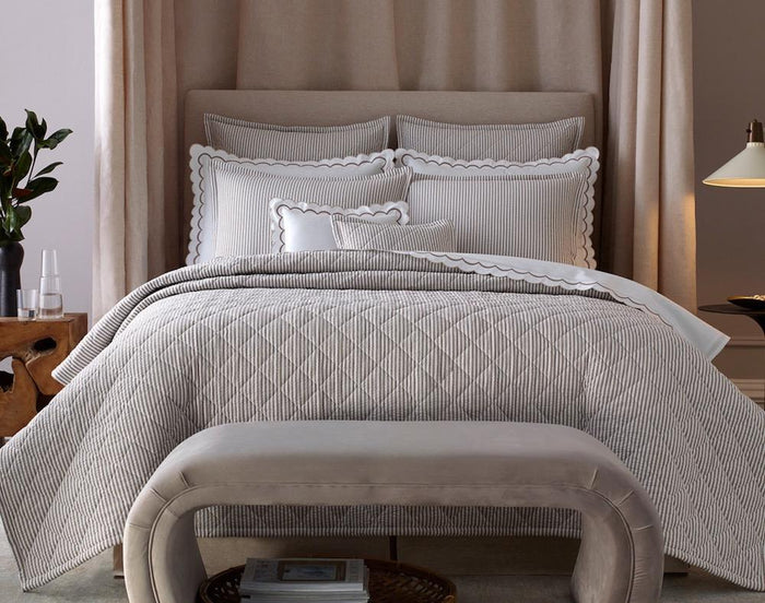 Matteo Quilted Bedding | Matouk at Fig Linens and Home - Lifestyle View 1