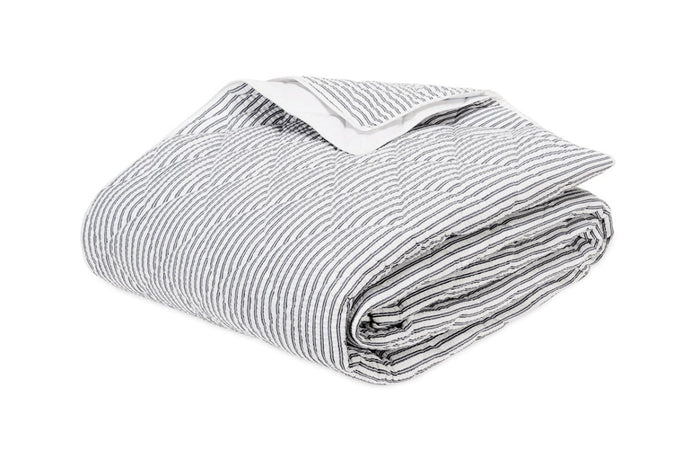 Matteo Deep Navy Blue Quilt | Matouk at Fig Linens and Home
