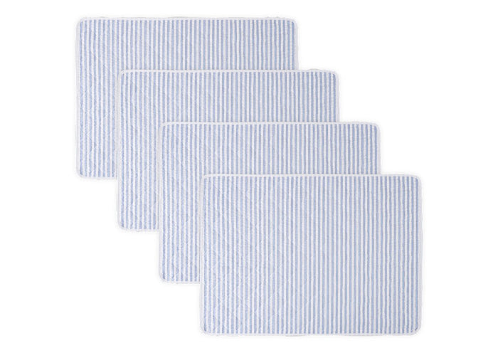 Matouk Matteo Quilted Placemats Azure at Fig Linens and Home