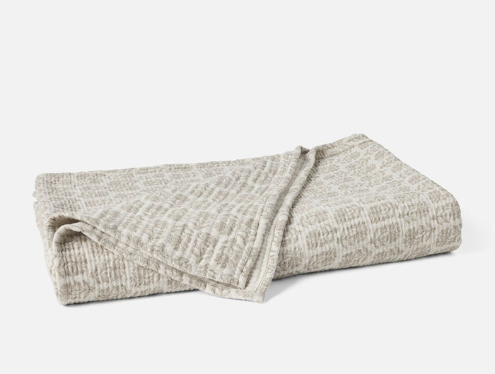 Coverlet - Coyuchi Mirada Sand Chrysanthemum Organic Matelasse at Fig Linens and Home