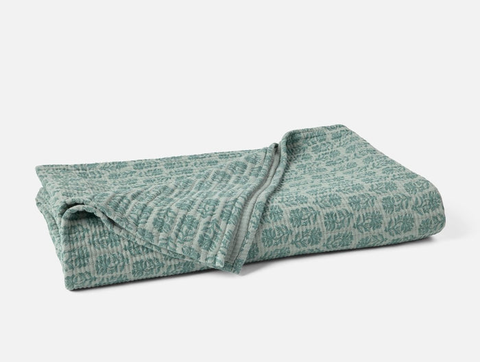 Coverlet - Coyuchi Mirada Thyme Chrysanthemum Organic Matelasse at Fig Linens and Home