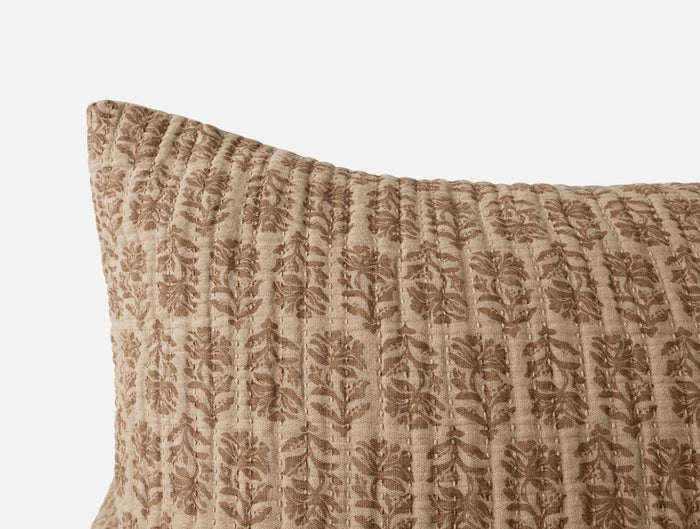 Mirada Organic Matelasse Fawn Chrysanthemum Euro Sham Detail | Coyuchi at Fig Linens and Home