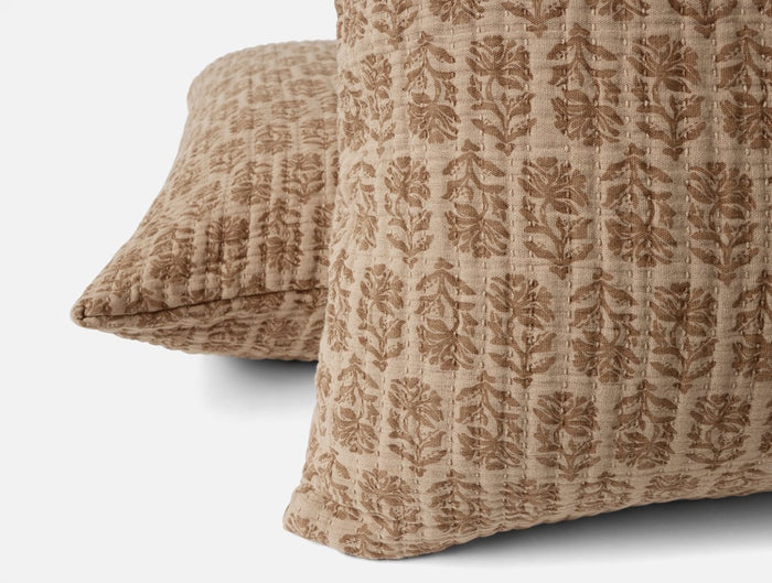 Mirada Organic Matelasse Fawn Chrysanthemum Euro Sham Reverse | Coyuchi at Fig Linens and Home