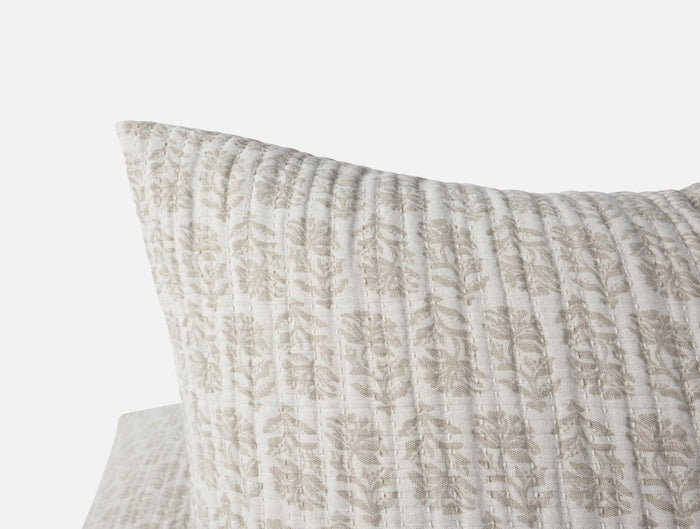 Mirada Organic Matelasse Sand Chrysanthemum Euro Sham Detail | Coyuchi at Fig Linens and Home