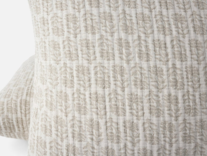 Mirada Organic Matelasse Sand Chrysanthemum Euro Sham Reverse | Coyuchi at Fig Linens and Home