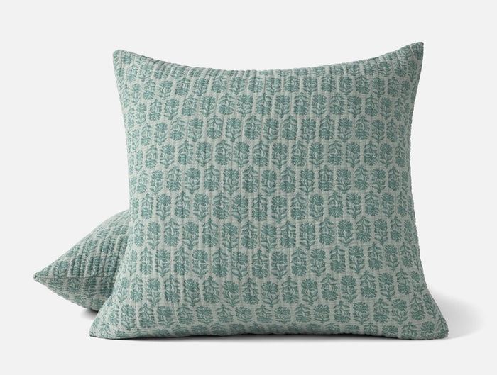 Mirada Organic Matelasse Thyme Chrysanthemum Euro Sham | Coyuchi at Fig Linens and Home