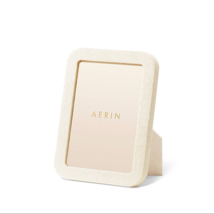 AERIN Modern Shagreen Frame in Cream in 5x7 at Fig Linens and Home - View 1